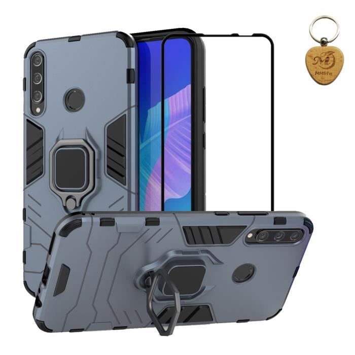 pour huawei y7p 2020 huawei p40 lite e coque et verre trempe 2 pieces double couche anti rayure rigide ultra mince cas bleu cdiscount telephonie