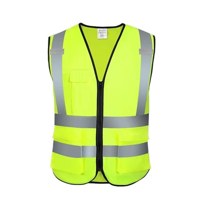 Lot 2 Gilets Guide-File & Serre-File - Haute Visibilité - Taille L/XL - Jaune Ou Vert