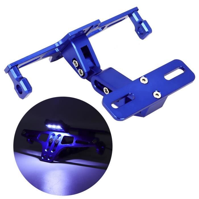 Support De Plaque D'Immatriculation Moto Réglable Avec LED - Alliage D'Aluminium Pour Personnalisation