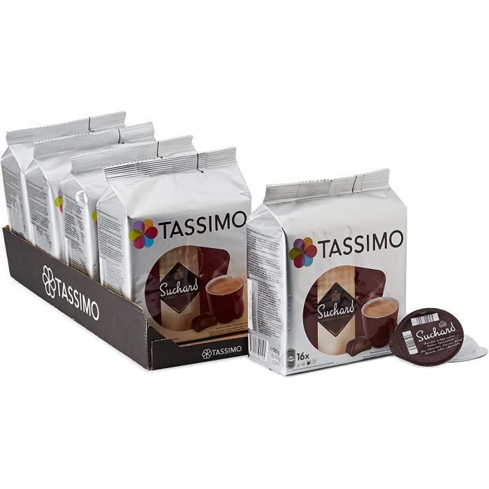 Tassimo Chocolat Dosettes -80 boissons Suchard (lot de 5 x 16 boissons) -  Cdiscount Au quotidien