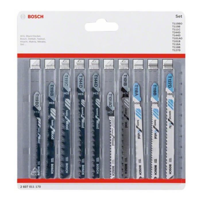 Bosch Lames de scie sauteuse Wood+Metal set de 10 pièces 2607011170 - vue 2