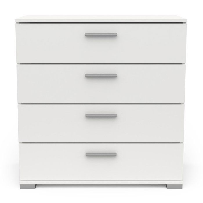 CALICOSY - Commode 4 tiroirs blanc mat - L 79,7 cm - Blanc - Cdiscount ...