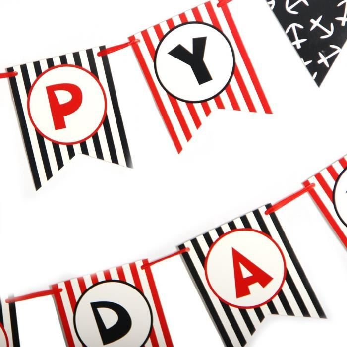 Pirate Anniversaire Happy Birthday Guirlande Papier Decoration Garcon Achat Vente Banderole Banniere Cdiscount