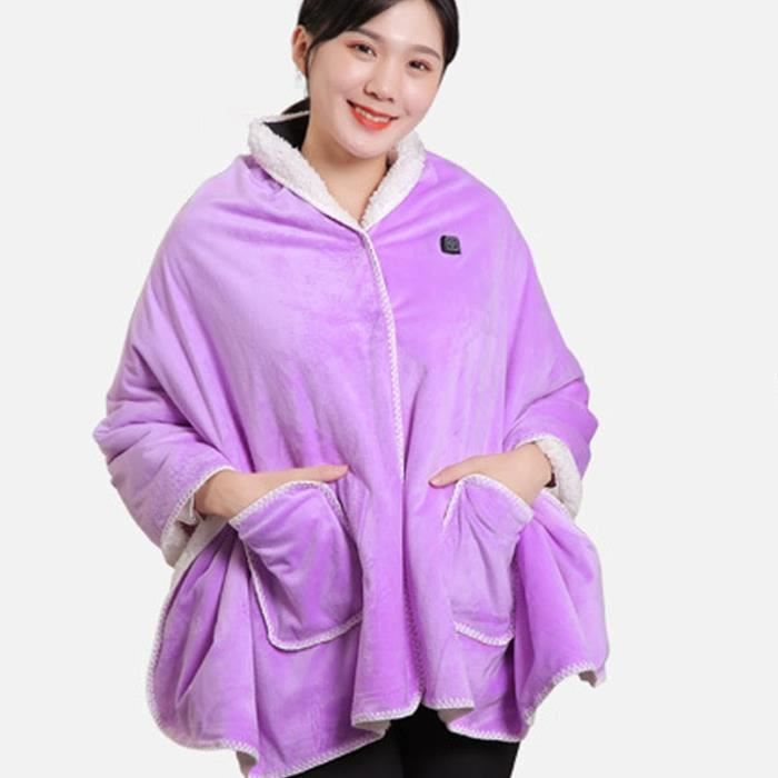 Couverture Chauffante Portable Westinghouse – Châle Poncho électrique Sherpa – Bleu Marine