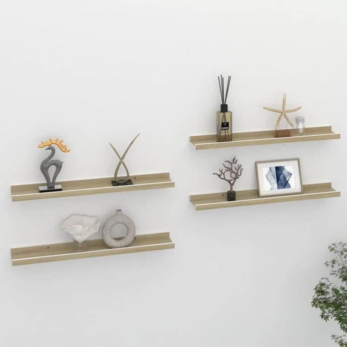 3 étagères Murales D'angle Blanc Cassé - 15x15 Cm - Pour Rangement Salon, Chambre, Bureau