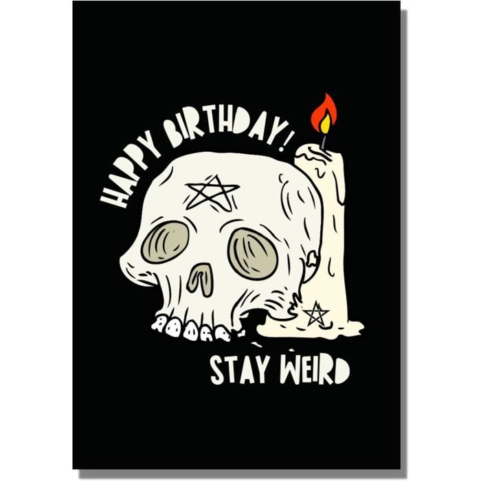 Carte D'Anniversaire Gothique Chat Démon - Format A6 (10x15 Cm) Avec Enveloppe Noire - Carte De Vœux Veloutée
