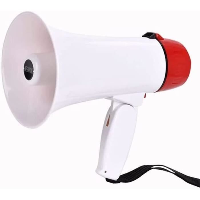 NOENNULL – Mégaphone Portable 30W – Enregistrement 300s, Portée 500 M, Batterie 1500 MAh (10h D’autonomie)