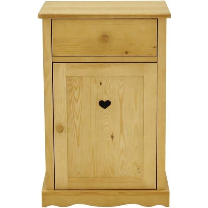 confiturier pin massif 1 porte 1 tiroir avec coeur ottawa couleurs des alpes cdiscount maison