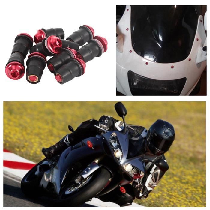 10 Boulons Pare-Brise Moto M5 Hex Intérieur Argent - Universel Vis Fixation Écran