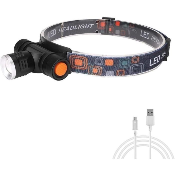 Lampe Frontale COB Rechargeable Avec 5 Modes - Lampe Frontale à Induction - Câble USB Inclus Black Classe Energetique A 91526228