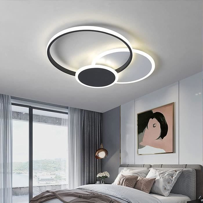 Plafonnier LED 3 Lumières Dimmable avec télécommande Plafonnier Noir Des  Lamps de plafond Design Créatif convient à Salle,Entrée - Cdiscount Maison
