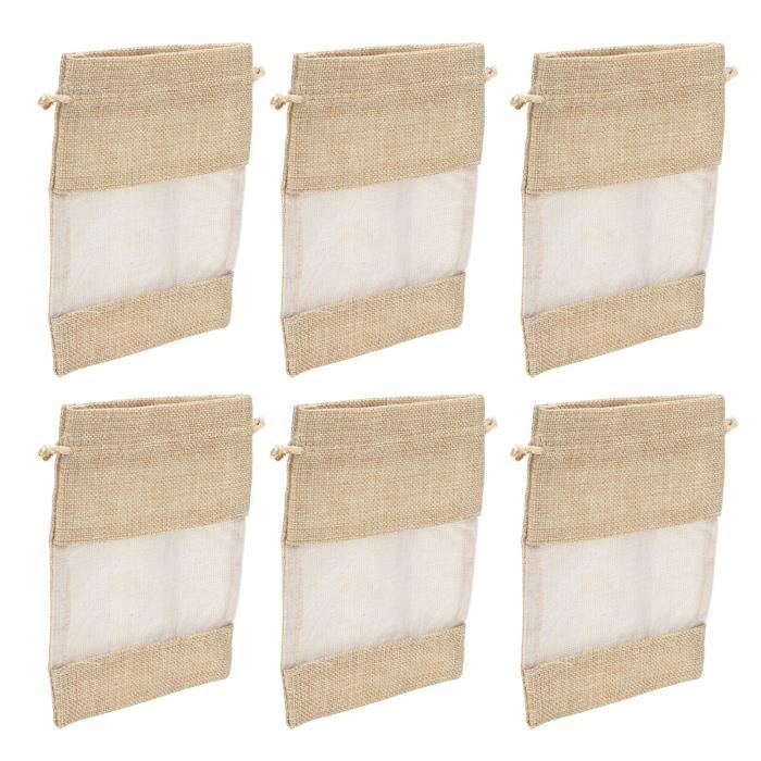 Sacs Mousseline Coton 8x12 Pouces – Couleur Naturelle, Double Cordon, Lot
