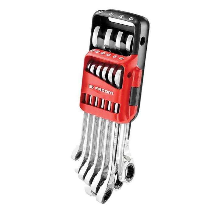 Jeu de clés FACOM 10 clés mixtes à cliquet métriques 8 à 19mm 467.JP10PB