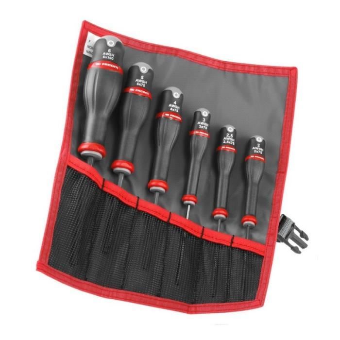 JEU DE 6 TOURNEVIS PROTWIST 6 PANS SPHERIQUE EN TROUSSE - vue 1