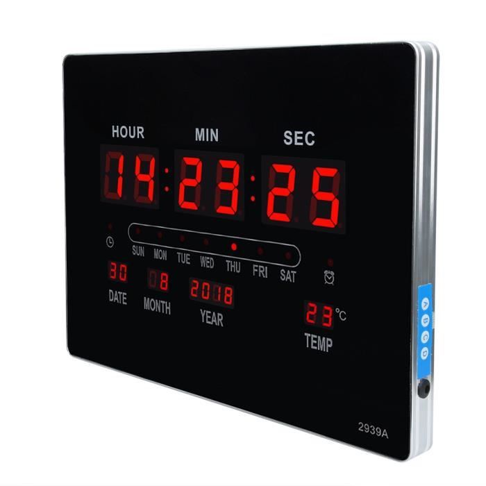 Horloge Murale Numérique À Led 3D, Réveil Avec Télécommande, Réveil, Table De Chevet, Luminosité