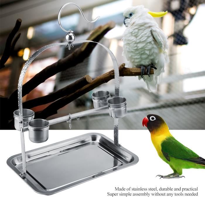 FurryFusion Mangeoire à oiseaux en acier inoxydable
