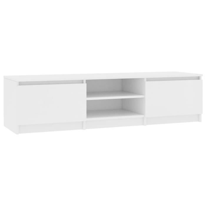 Meuble TV Blanc 140x40x355 cm Aggloméré