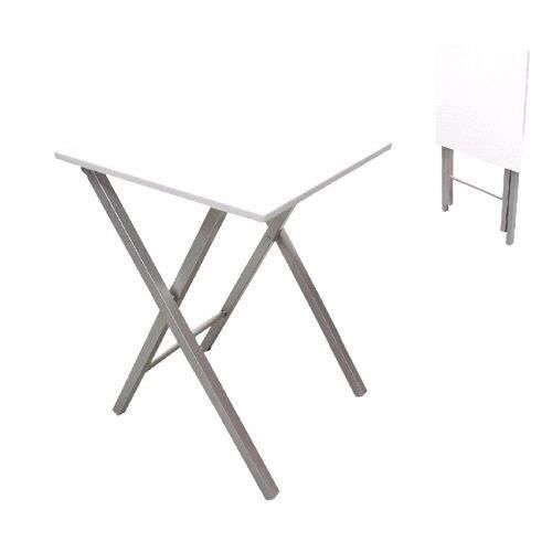 Table pliante - HOME DECOR - 48 cm - Blanc - Métal - Rectangulaire - Meuble de cuisine