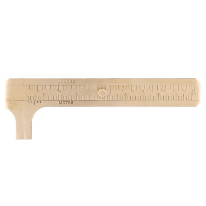 Pied à Coulisse En Laiton Double Échelle 100 Mm - Outil De Mesure Précis Vintage