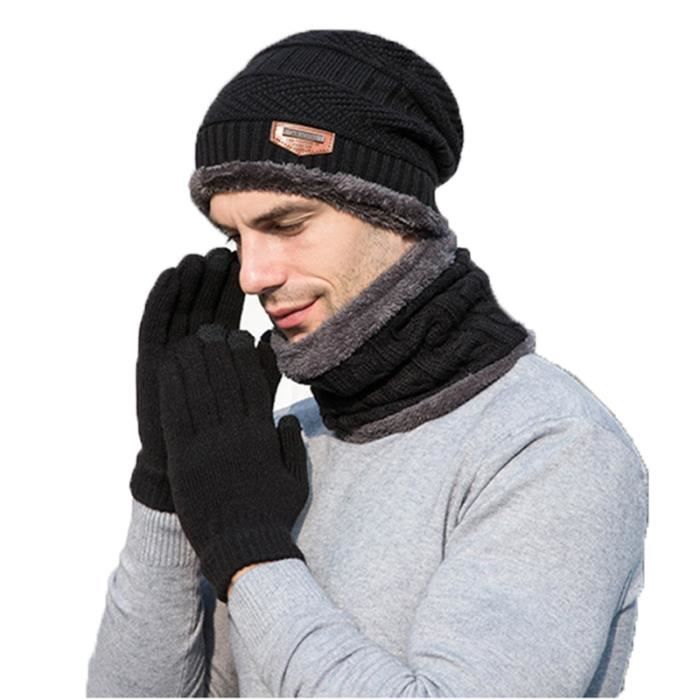 Ensemble D'hiver Bonnets Écharpe Gants - Gris