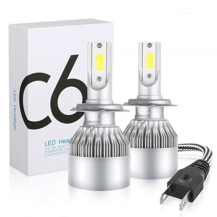 Kit Ampoules LED H7 100W Blanc Froid 6500K - Conversion Phare Et Antibrouillard, 2 Pièces, Super Lumineuses