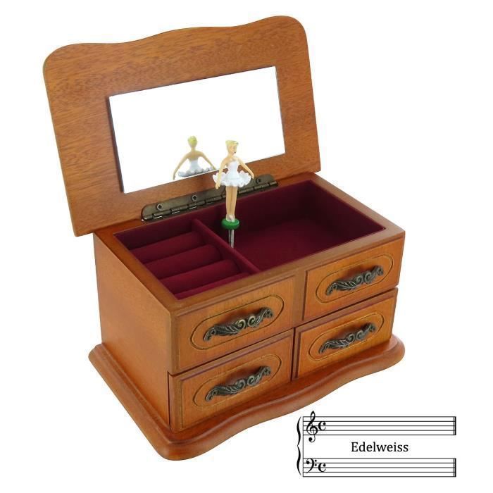 Boîte à Musique Et à Bijoux Avec Ballerine Dansante En Forme De Cœur - Occasion Très Bon état