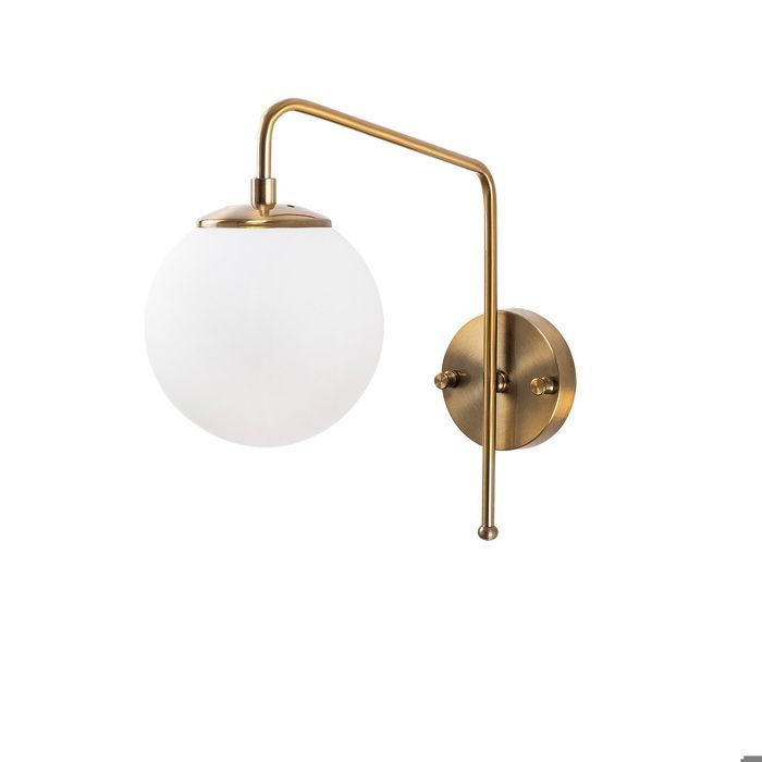 Applique murale Cicogna P32xH32cm Verre Blanc et Métal Or