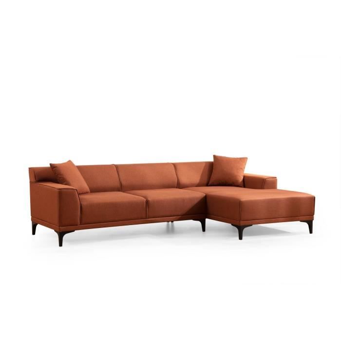 Canapé d'angle Orange Tissu Moderne