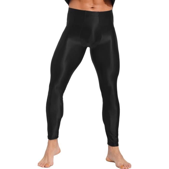 YOOJIA Legging Homme Brillant Skinny Leggings de Compression Bulge Pouch Underpants Men Elastique Leggings de Sport Course M XXL Noir Cdiscount Pret a Porter