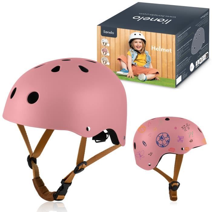 Casque velo enfant LIONELO 50 56 cm Materiaux de haute qualite Rose Cdiscount Sport