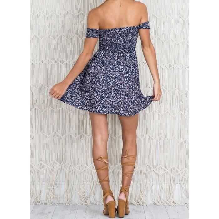 Robe longue dos nu imprimée fleurs