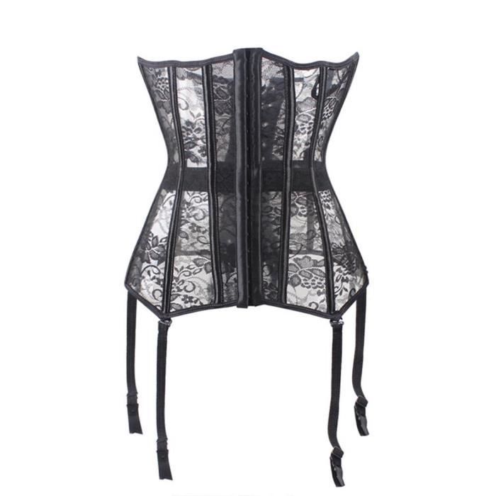 Bustier femme,Corset sexy à lacets en plastique,bustier noir,steampunk