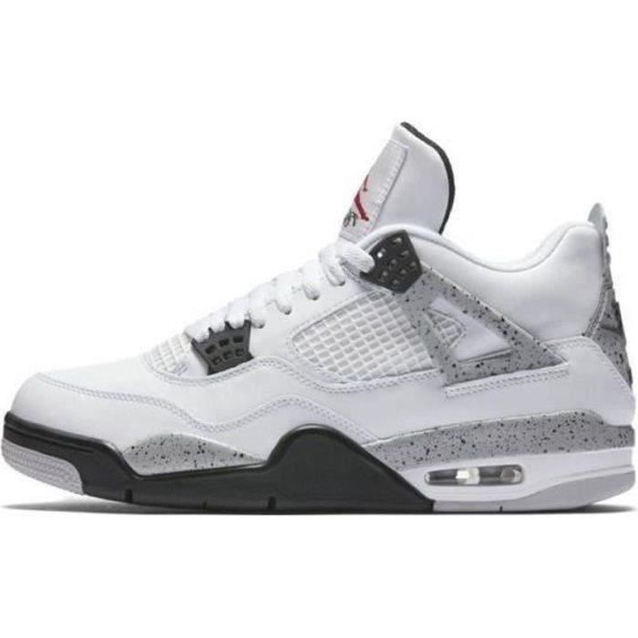 Airs Jordans 4 Retro Chaussures de Basket Pas Cher AJ4 pour Femme Homme  Blanc - Cdiscount Chaussures