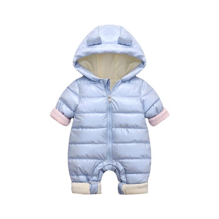 Combinaison Neige Bébé - Polaire Douce - Capuche Oreilles - 0-3 Ans - Hiver Chaud - Fermeture Éclair