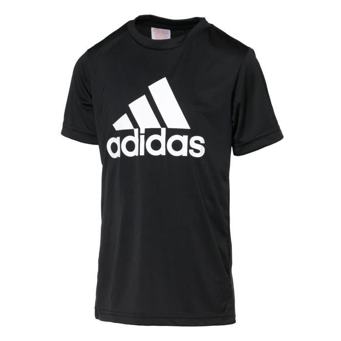 T-shirt de sport pour enfant ADIDAS manches courtes noir/blanc