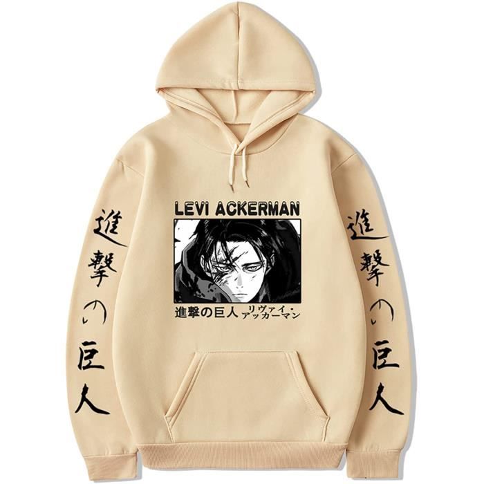 Anime Attack on Titan Sweat Capuche Levi Ackerman Pull Manches