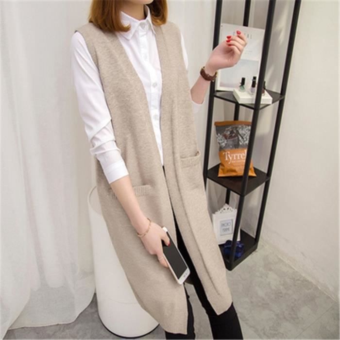 Gilet long sans manche femme ete sale
