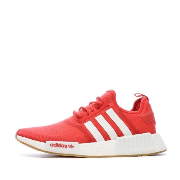 Baskets Homme Adidas Nmd r1 Rouge Blanc Tige textile Lacets
