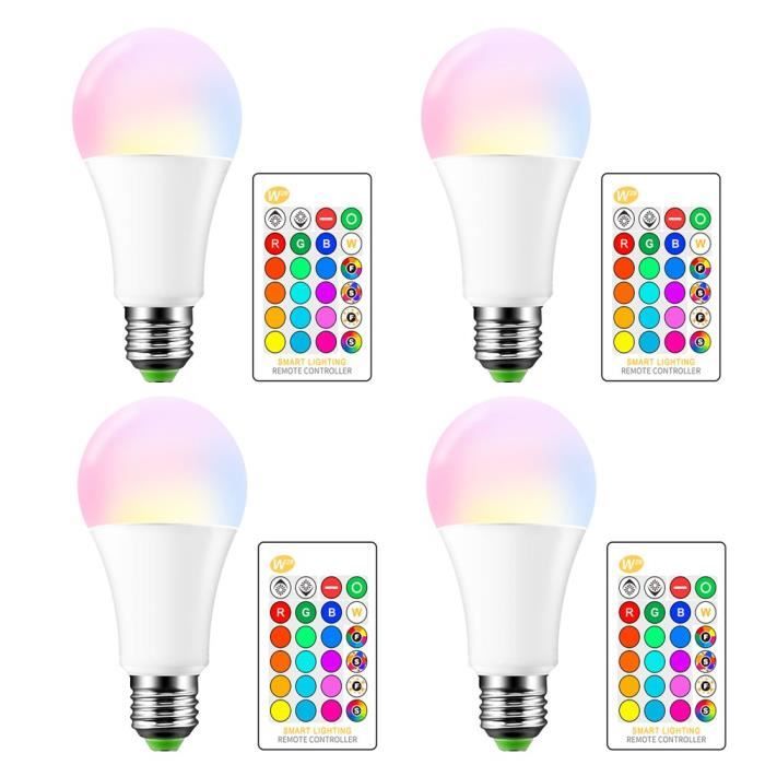 15W LED couleur changeant ampoule, E27 Dimmable RVB et blanc froid LED ampoules nuit lampe avec