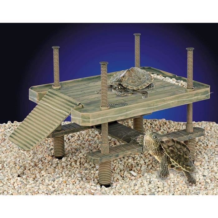 Aquarium Pour Tortue Avec Plateforme De Bronzage - Terrarium 30,6x19,6x18,4 Cm (10 L) - Pour Tortues Juvéniles, écrevisses, Crabes
