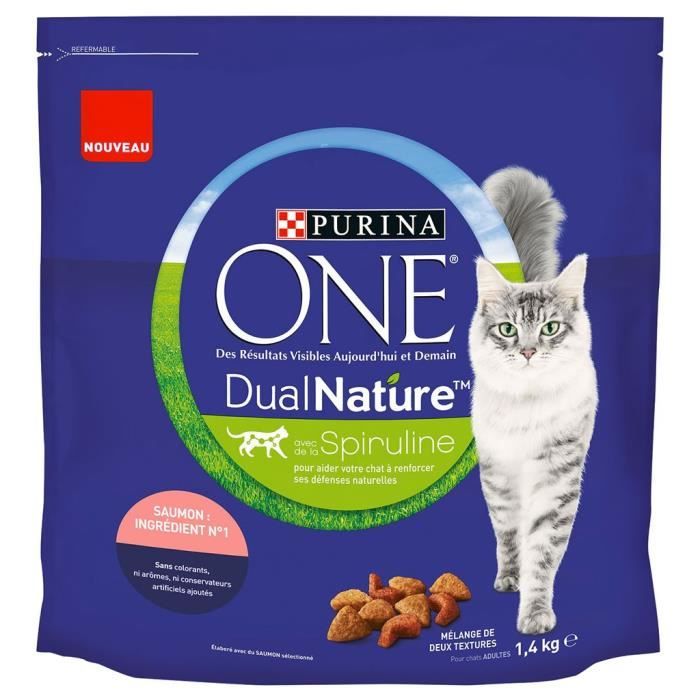 Purina One Croquettes Chat Dualnature Saumon 1 4kg Lot De 3 Cdiscount