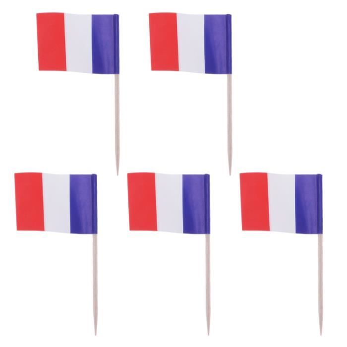 100pcs Drapeau De La France Forme Pique Gateaux Toppers Decoratif Cupcake Muffin Nourriture Fruits Pics Figurine Decor De Gateau Cdiscount Maison