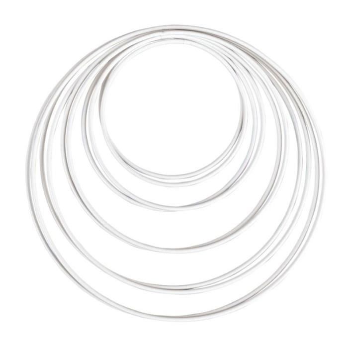 Cercles en métal - Blanc - 10 à 20 cm - 10 pcs