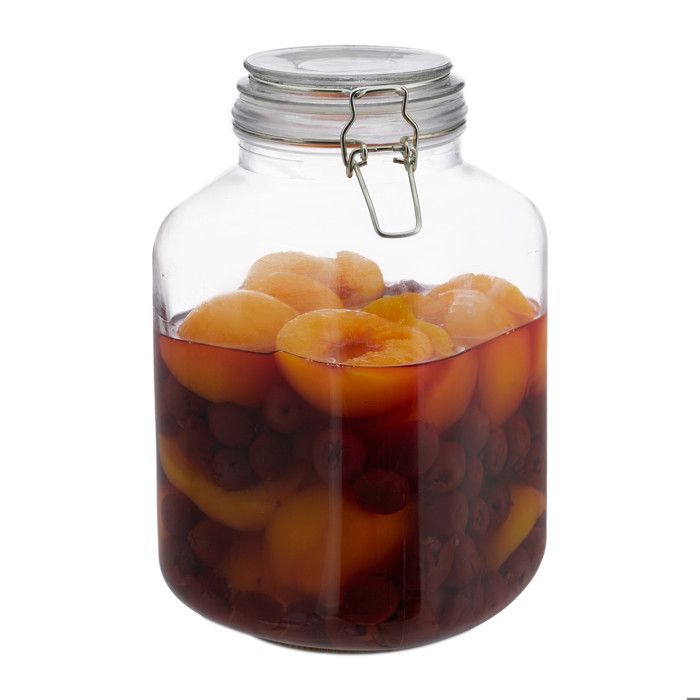 relaxdays bocal en verre 3 litres conserves grand pot hermetique fermeture etanche avec etrier xxl transparent cdiscount maison