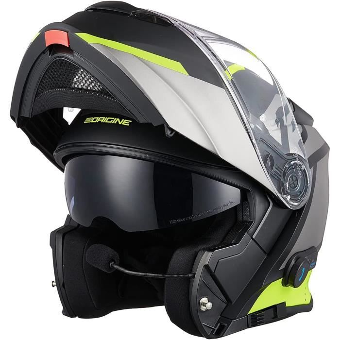 BYGMWEP Casque Modulable Bluetooth Homologué ECE Flip-Up Moto avec Double Visière Anti-Collision Casque Integral Scooter pour Homme et Femme XS~XL