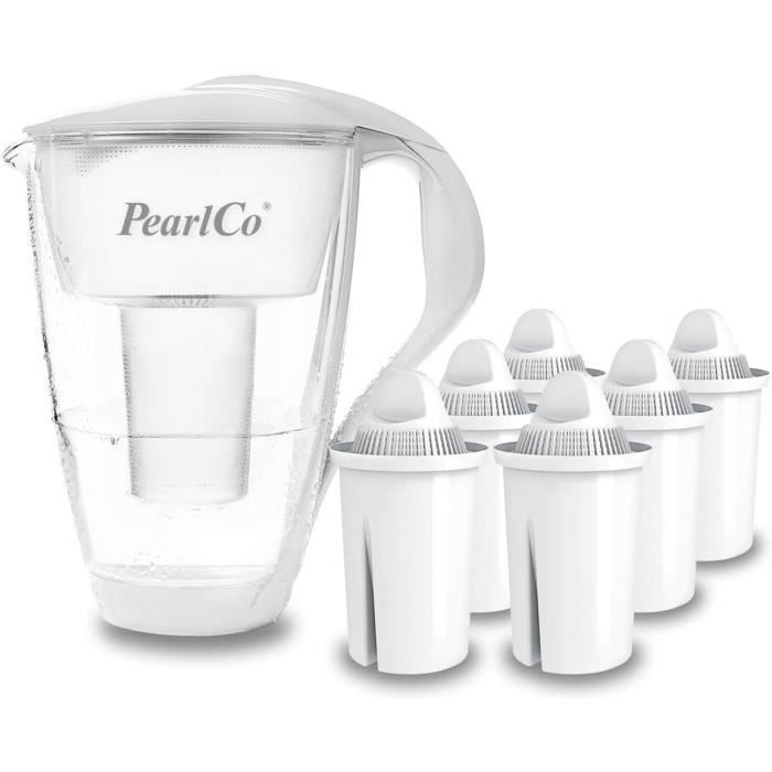 Carafe Avec Filtre À Eau En Verre - Blanc - 1 Cartouche Aquamag Classic Carafe Avec Filtre À Eau En Verre - Blanc - 1 Cartouche Aquamag Classic