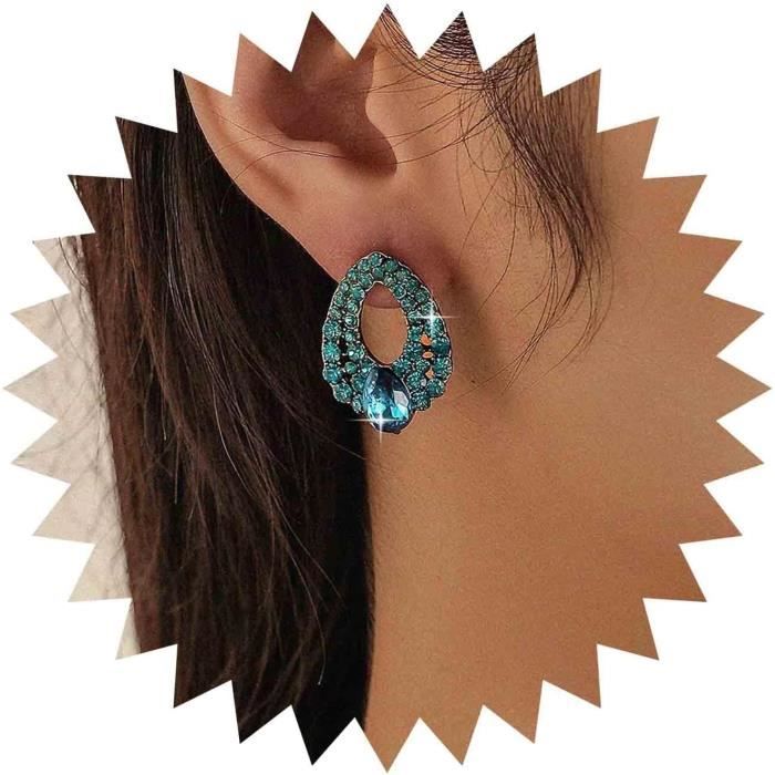 Boucles D'oreilles Femme Style Boho - Colorées, Brillantes Avec Strass - Motif Ethnique - Neuves Avec étiquettes