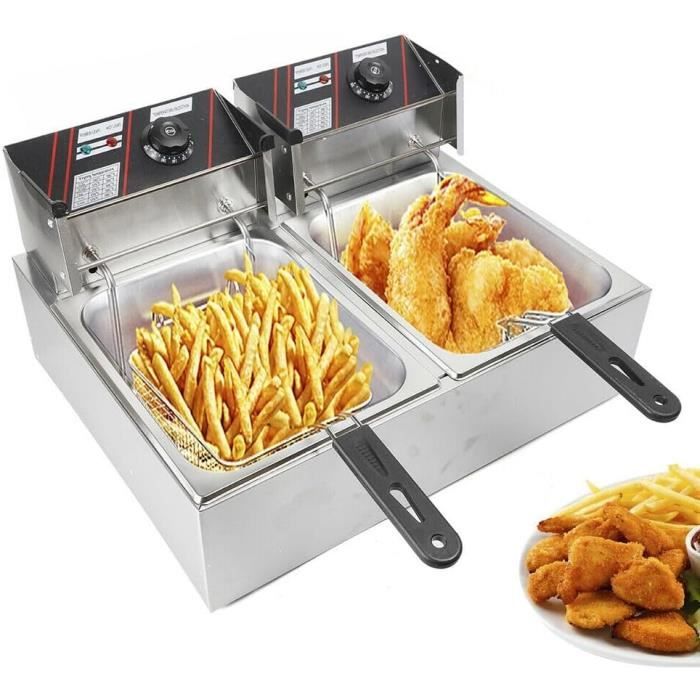 Friteuse à gaz double professionnelle à poser pas chr