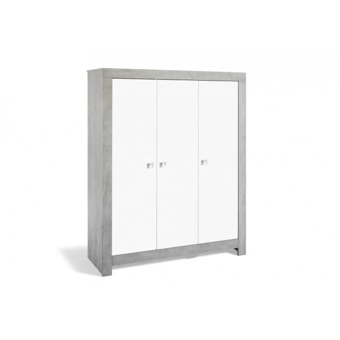 armoire 3 portes - schardt - collection nordic driftwood - blanc - style scandinave moderne
