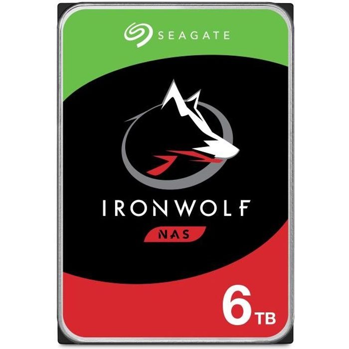 SEAGATE - Disque dur Interne - NAS Iron Wolf - 6To - 5 400 tr/min - 3.5\